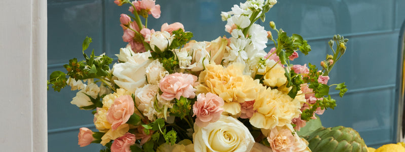 Close up of a December birth flower bouquet