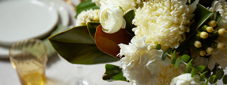 Close up of a bouquet of magnolia leaves for the holidays