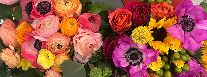 Close up of freshly delivered UrbanStems flowers
