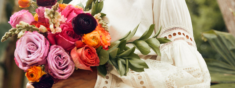 Close up of a colorful summer bouquet