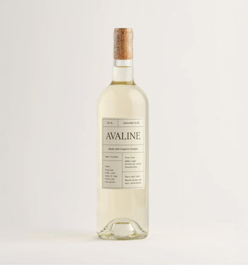 Bottle of Avaline wine on a light gray background